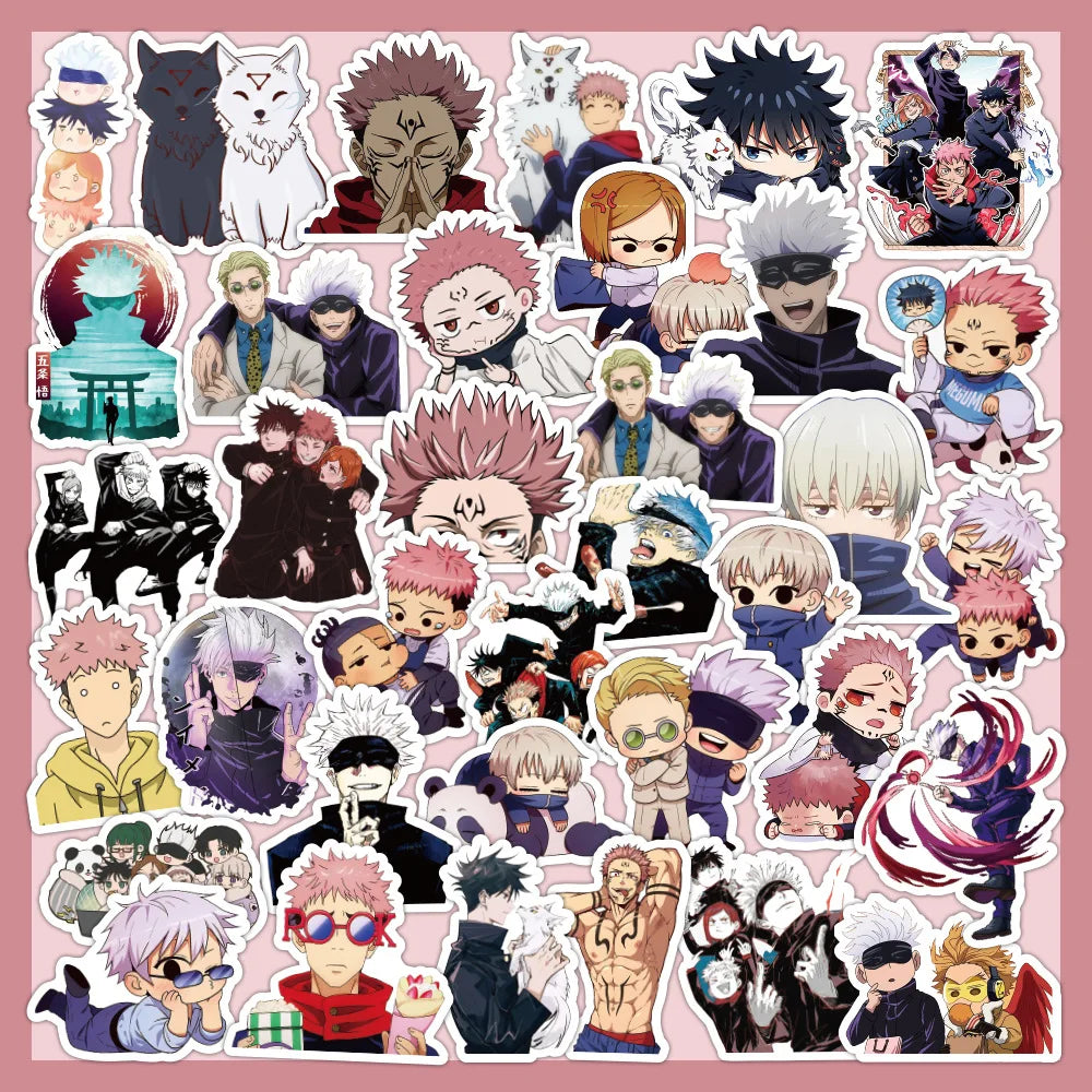 51-73pcs Set Jujutsu Kaisen Anime Itadori Yuji Gojo Satoru Geto Suguru Figures Cute Cartoon Diy Stickers Fans Peripheral Gift