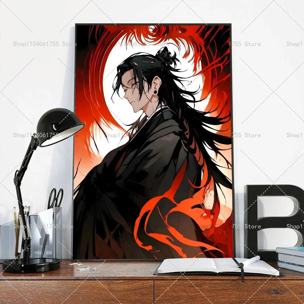 1PC Anime Jujutsu Kaisen Geto Suguru Poster Self-adhesive Art Waterproof Paper Sticker Coffee House Bar Room Wall Decor