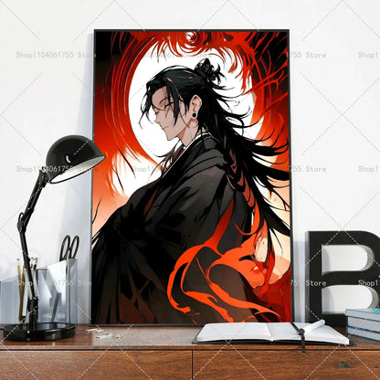 1PC Anime Jujutsu Kaisen Geto Suguru Poster Self-adhesive Art Waterproof Paper Sticker Coffee House Bar Room Wall Decor