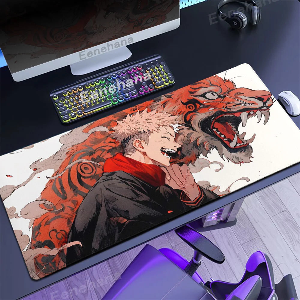 Hot Anime Jujutsu Kaisen Large 40x90CM Mouse Pad XXL Ryomen Sukuna MousePad handsome Computer Gaming laptop Accessories Desk Mat