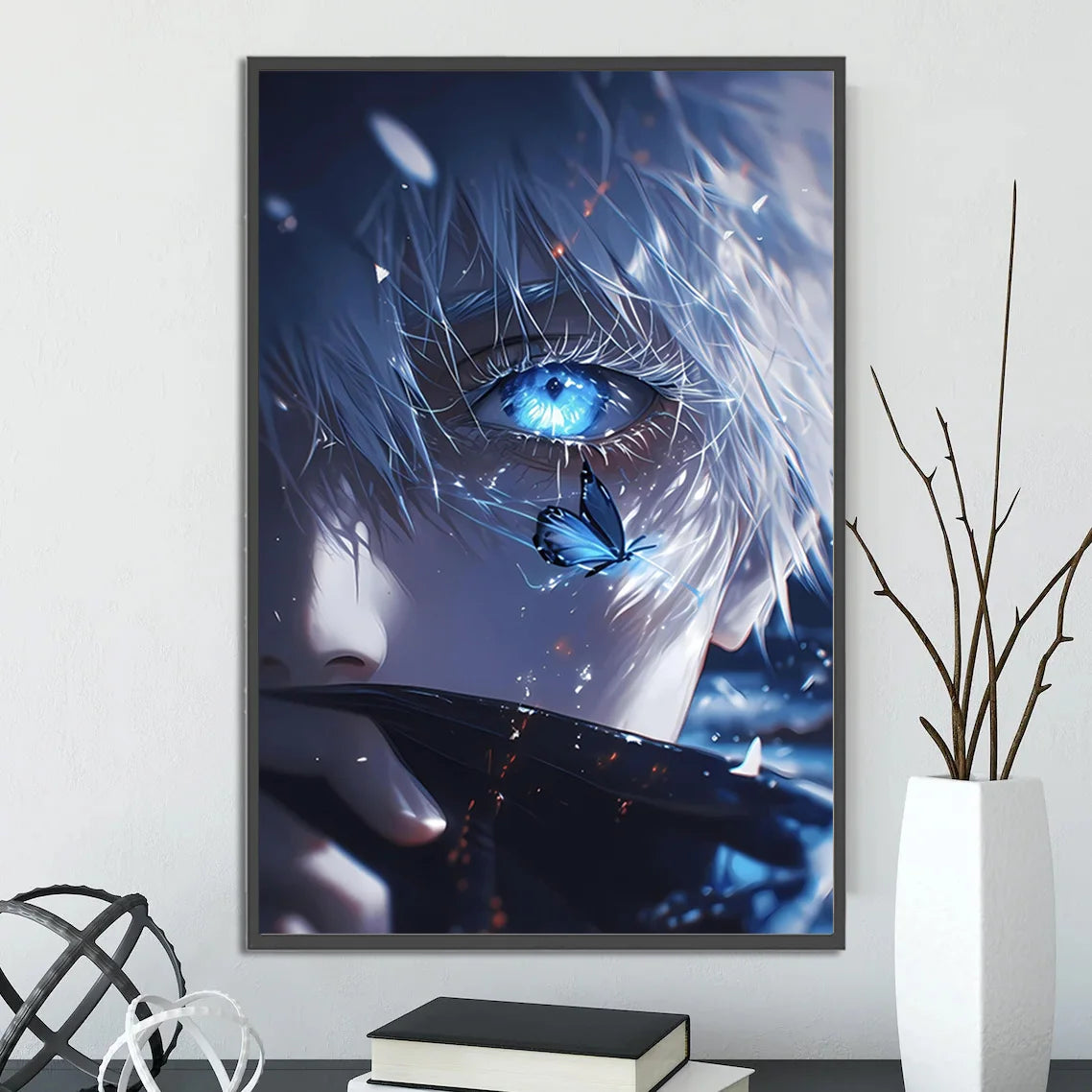 J-Jujutsu Gojo Satoru Self-adhesive Poster Painting Wall Art Bedroom Figures Home Decoration Cartoons Decor Anime Wallpaper