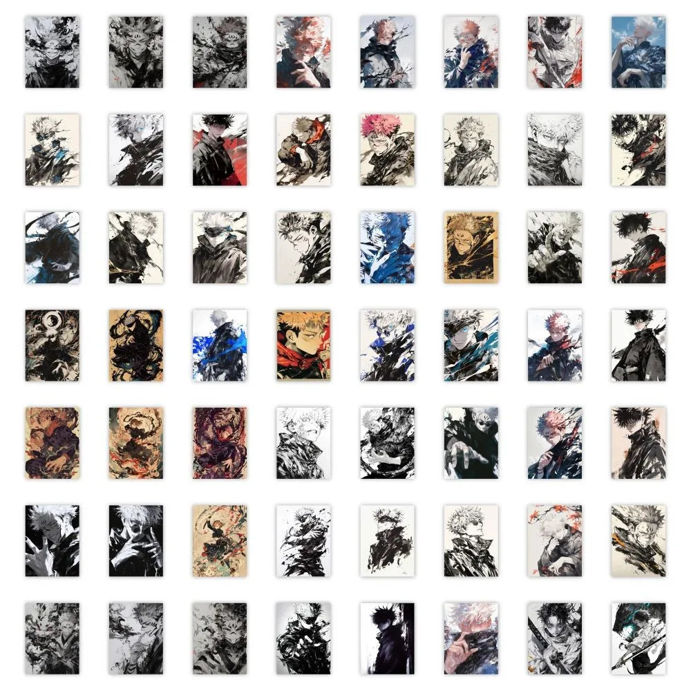 63 Jujutsu Kaisen Ink Wash Style Stickers (Anime) - Artistic Character Decals for Fans & Decor（ Anime Worlds Store）