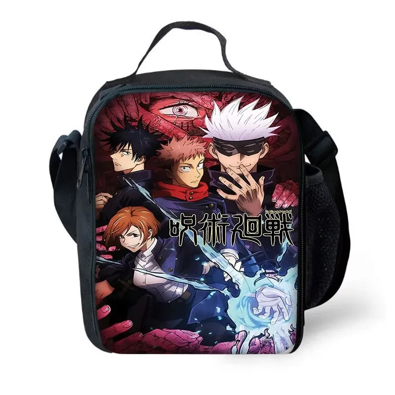 Sac à dos d'école Anime J-Jujutsu Kaisen pour enfant avec sacs à déjeuner, trousses à crayons, sacs d'école pour garçons et filles, meilleur cadeau