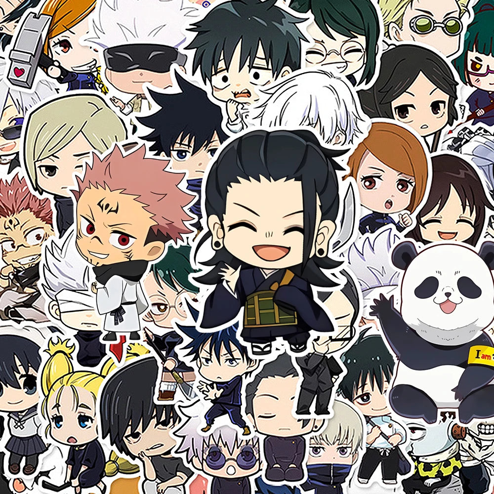10/30/60pcs Cute Q Version Anime Jujutsu Kaisen Stickers Gojo Satoru Okkotsu Yuta Cartoon Sticker Laptop Phone Scrapbook Decals