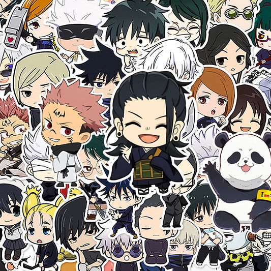 10/30/60pcs Cute Q Version Anime Jujutsu Kaisen Stickers Gojo Satoru Okkotsu Yuta Cartoon Sticker Laptop Phone Scrapbook Decals