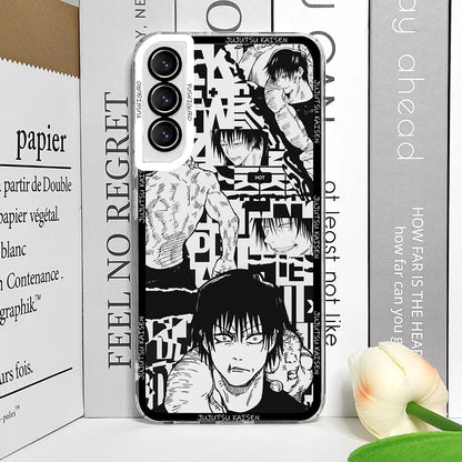 Coque souple inspirée de l'anime Jujutsu Kaisen Fushiguro Toji pour Samsung Galaxy S25, S24, S23 Ultra, S22, S21, S20 Plus, S24FE, A55, A54 5G