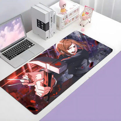 Japanese J-Jujutsu Kaisen k-Kugisaki G-Gojo Satoru Mouse Pad Large Gaming Mousepad with Thick Stitched Edge Non-Slip Desk Mat