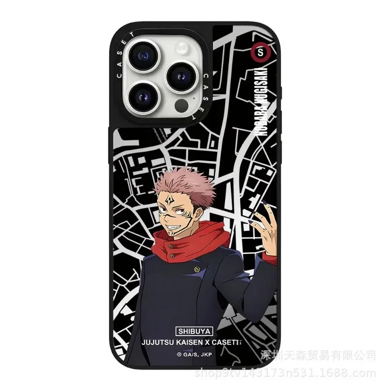 Coque de téléphone portable Jujutsu Kaisen, cadeau d'anniversaire, compatible avec iPhone 16 Pro Max, matériau miroir Apple, anti-chute