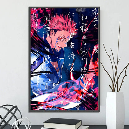 J-Jujutsu Self-adhesive Anime Poster Gojo Satoru Painting Modern Wall Home Decoration Itadori Yuji Bedroom Wallpaper Gift