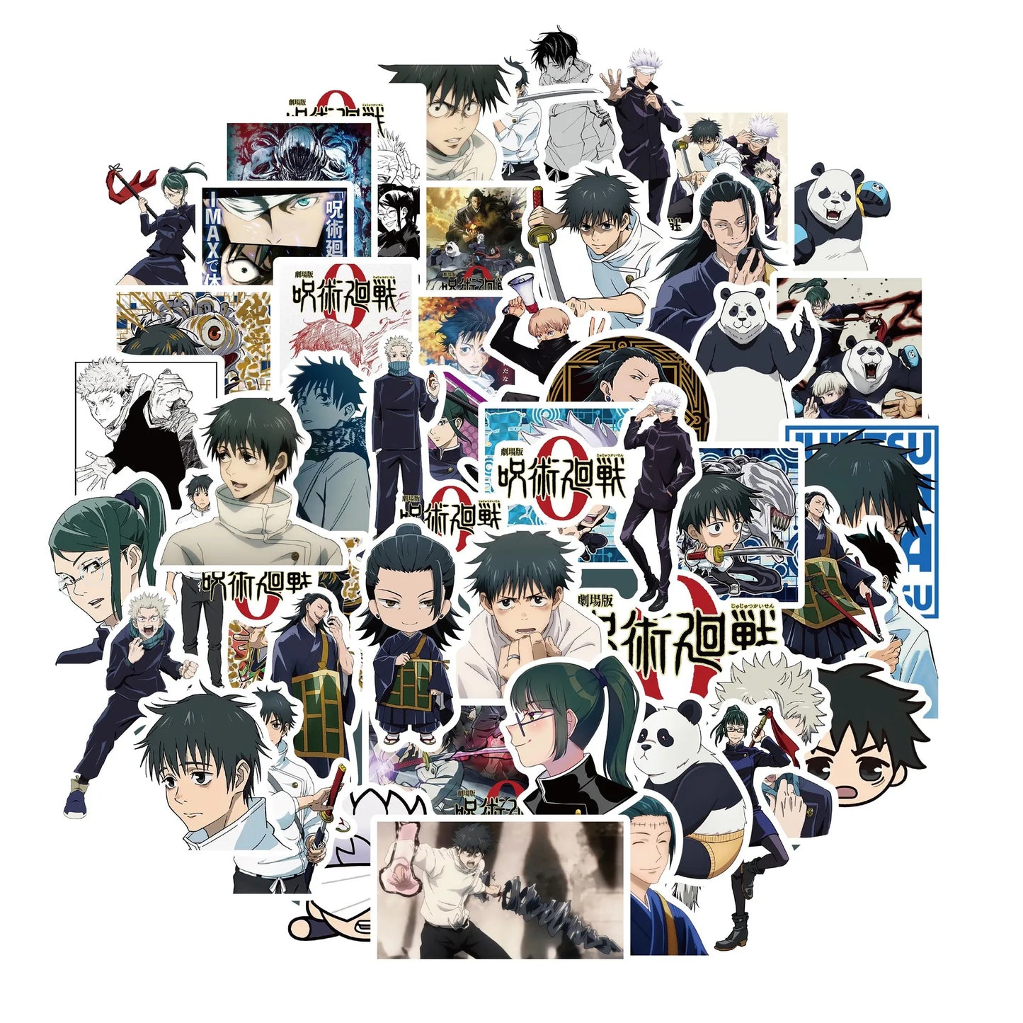 Autocollants Anime Jujutsu Kaisen 50 pièces Autocollants Anime classiques populaires Autocollants en vinyle imperméables pour bouteille d'eau Ordinateur portable