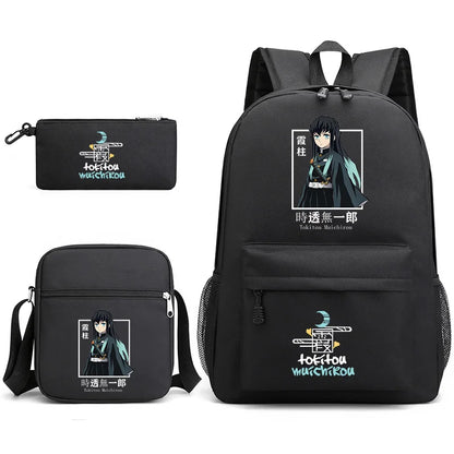 Sac à dos motif Anime Tokitou Muichirou pour adolescents, grande capacité, sac à bandoulière, sac à crayons, sacs d'école