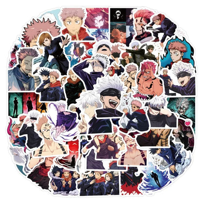 55pcs Anime Jujutsu Kaisen Graffiti Stickers Decals Suitcase Laptop Computer Guitar Decoration DIY Kids Classics Toy