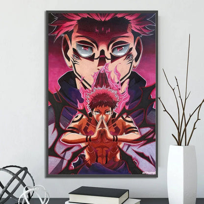 J-Jujutsu Self-adhesive Anime Poster Gojo Satoru Painting Modern Wall Home Decoration Itadori Yuji Bedroom Wallpaper Gift