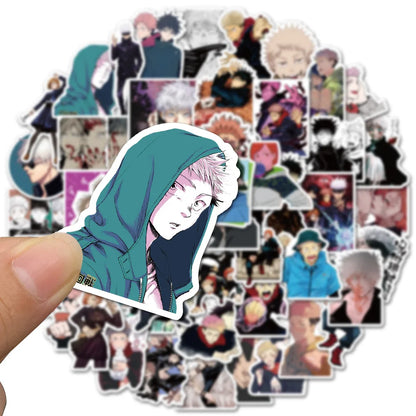 50Pcs Cartoon Jujutsu Kaisen Stickers DIY Laptop Skateboard Kids Cool Sticker Itadori Yuji Satoru Gojo Anime Decal Toys