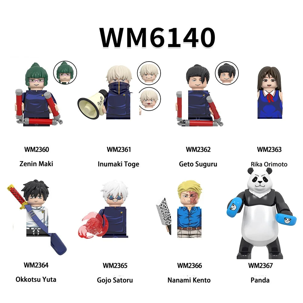 Jujutsu Kaisen Anime Cartoon Gojo Satoru Itadori Yuj Fushiguro Megumi Okkostu Yuta Building Blocks Mini Action Figures Kids Toy - Jujutsu Kaisen Merch - Free Shipping Buy Now