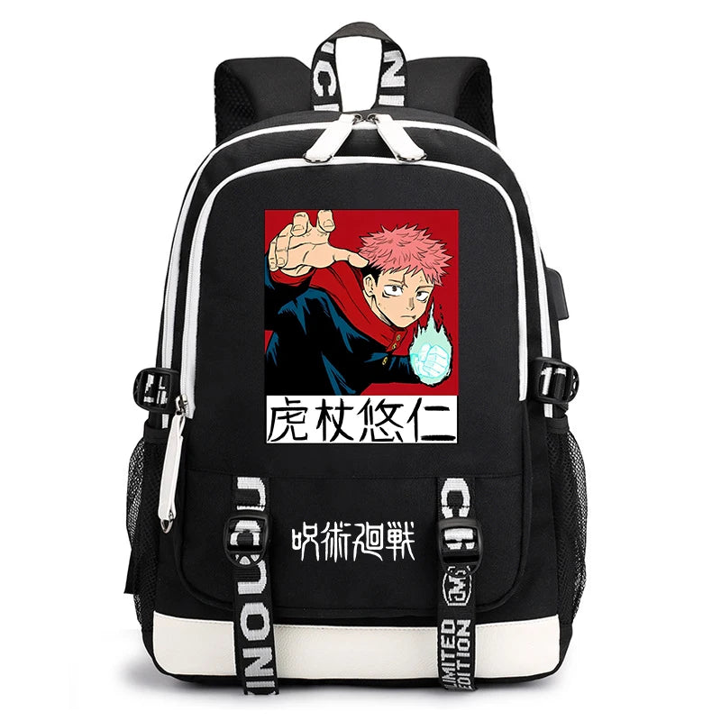 Sac à dos imprimé anime Jujutsu Kaisen, sac d'école pour étudiant, sac USB, cadeau de rentrée scolaire