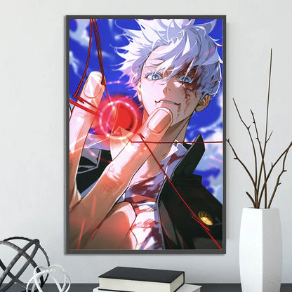 J-Jujutsu Self-adhesive Poster Anime Figures Home Decoration Painting Wall Art Bedroom Cartoons Decor Gojo Satoru Wallpaper
