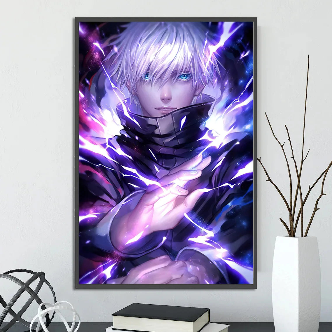 J-Jujutsu Gojo Satoru Self-adhesive Poster Painting Wall Art Bedroom Figures Home Decoration Cartoons Decor Anime Wallpaper