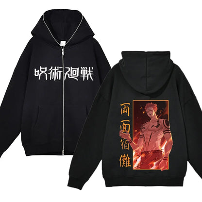 Anime Gojo Satoru Sweatshirts Jujutsu Kaisen Zipper Jackets Gojo Hoodies Thin Fleece Hoodie Zip Up Y2k Hoodies Anime Sweaters - Jujutsu Kaisen Merch - Free Shipping Buy Now