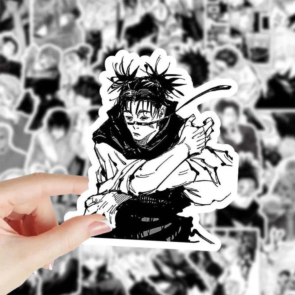 10/30/50/100pcs Classic Anime Jujutsu Kaisen Cartoon Stickers Black White Graffiti Decals for Kids Toys Cool Japan Manga Sticker
