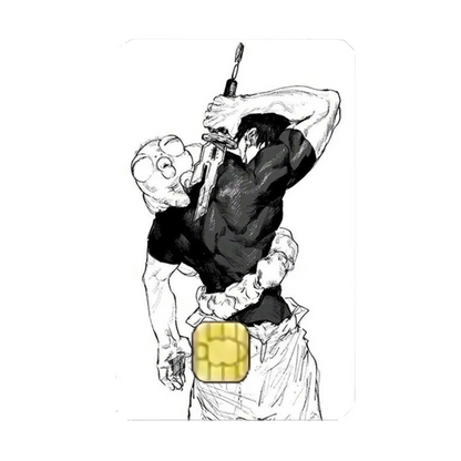 Toji Jujutsu Kaisen Fushiguro Stickers Cartoon Credit Visa Debit Bank Charge Card Bus Metro Waterproof Sticker Decal Decoration
