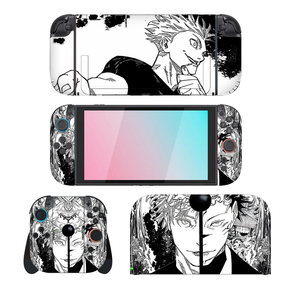 Jujutsu Kaisen Gojo Protector Sticker Skin for Nintendo Switch 2 NS Console Dock Charger Stand Holder Joy-con Controller Vinyl