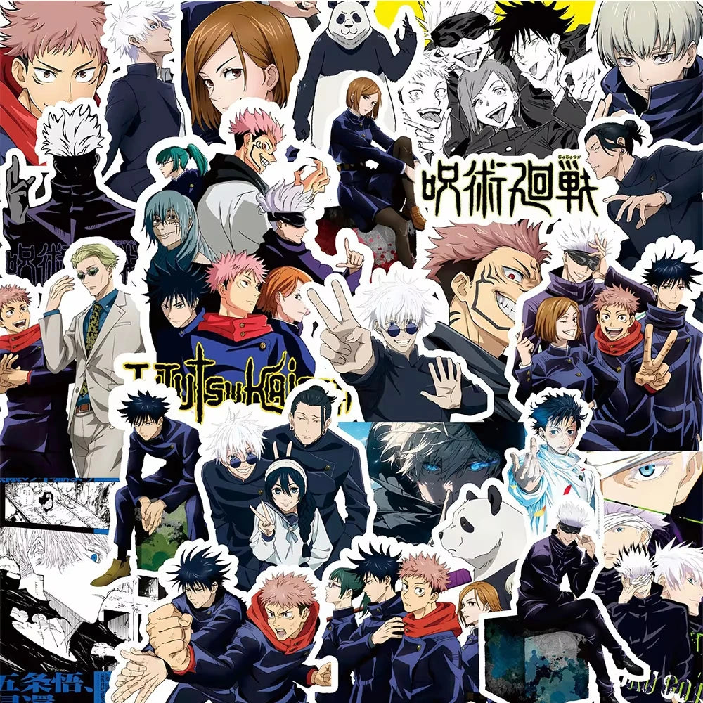 80pcs Cartoon Jujutsu Kaisen Anime Stickers Waterproof Decals Car Motorcycle Luggage Helmet Cool Sticker for Kids Classics Toy