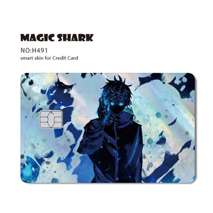 100% New Anime Jujutsu Kaisens Gojo Holographic Laser Shinny Front Credit Debit Bank Card Sticker Film Skin Cover
