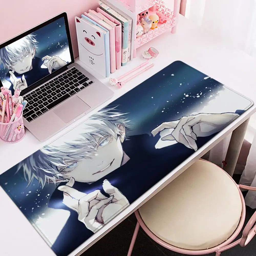 Jujutsu Kaisen Satoru Gojo Mouse Pad 90x40CM Non-slip Gaming Mousepad Gamer E-Sports Mouse Mat Mechanical Keyboard XXL Desk Mat