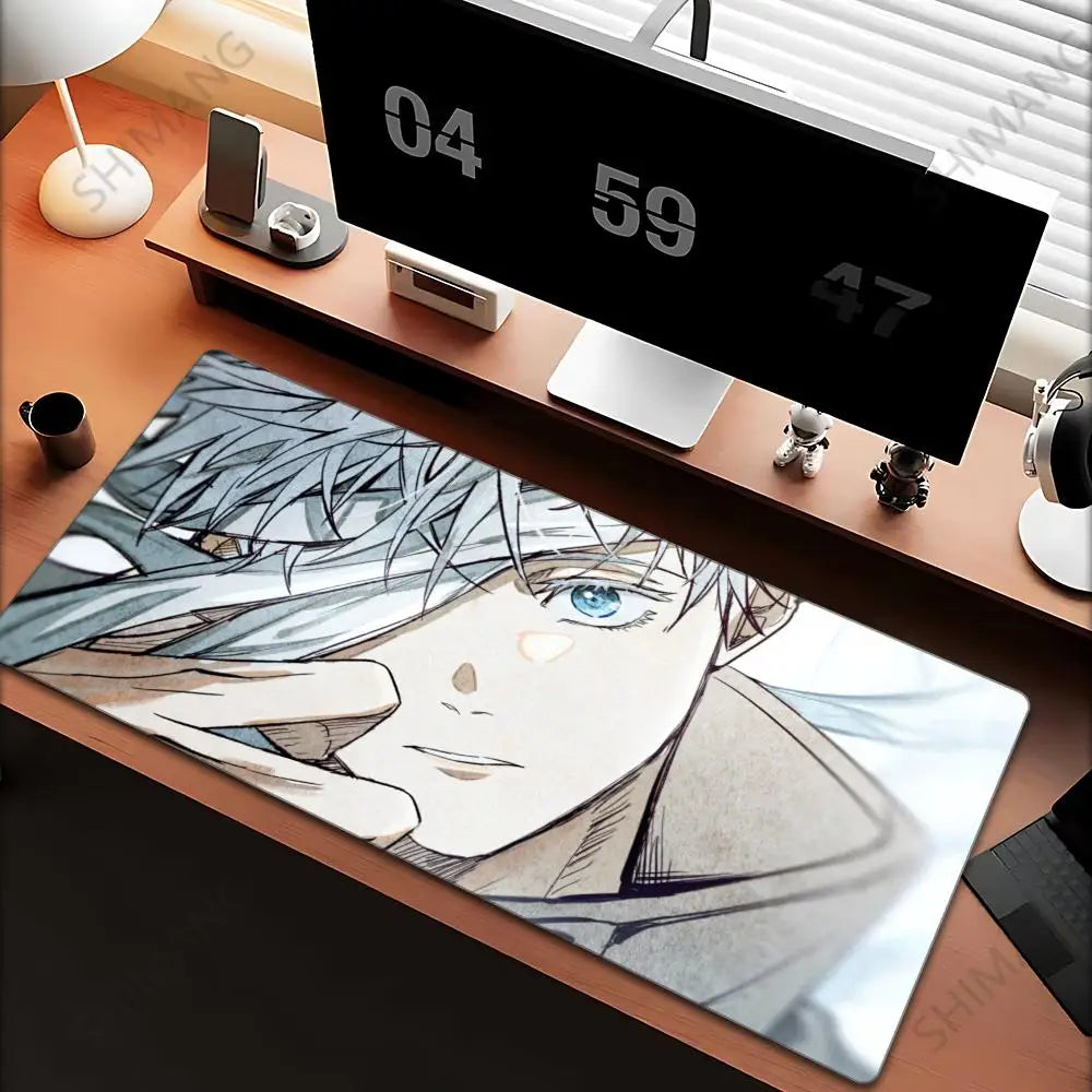 Anime Jujutsu Kaisen Mouse Pad Gojo Satoru Large Gaming Mousepad Gamer Company Keyboard Mouse Mats Computer Desk Mat Big Carpet