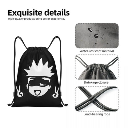 Sac à dos à cordon de serrage pour professeur drôle Jujutsu Kaisen Anime, sac de sport, sac à dos Gojo pour la course à pied