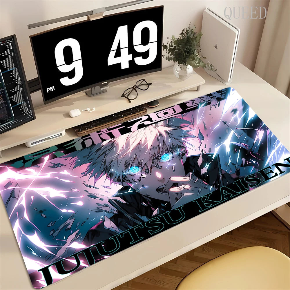 90x40CM Black Anime Jujutsu Kaisen Large Mouse Pad Ryomen Sukuna Xxl MousePads Pc Computer Gaming Accessories Non-slip Desk Mat