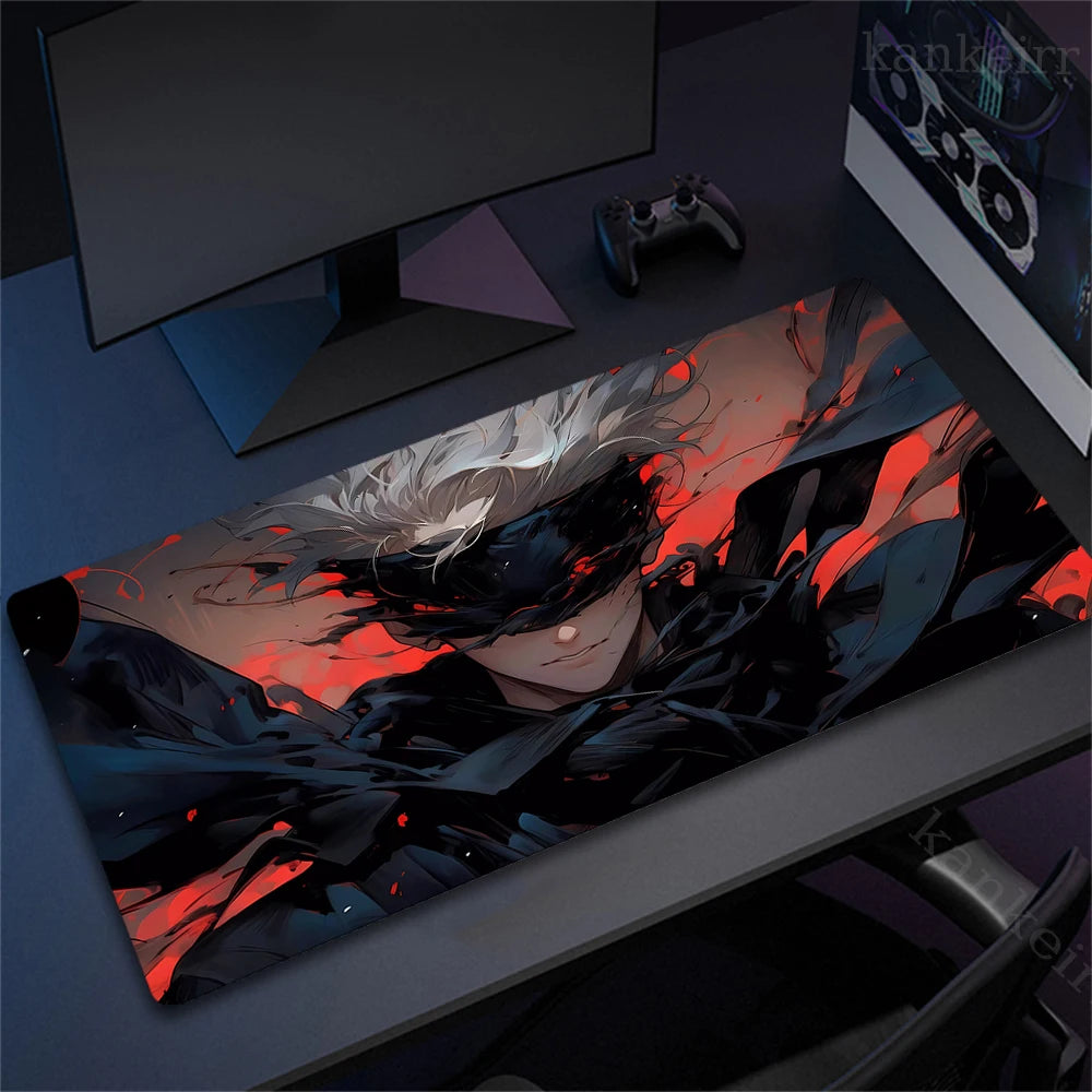 Jujutsu Kaisen Mouse Pad Anime Carpet PC Gamer Computer Black White Keyboard Gaming Accessories Desk Mat Gojo Satoru XL Mousepad