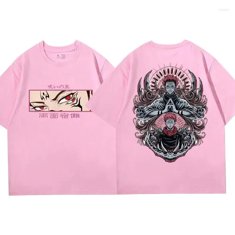 2025 new men's and women's cotton loose T-shirt with anime Jujutsu Kaisen Ryomen Sukuna graphic manga short T-shirt - Jujutsu Kaisen Merch - Free Shipping Buy Now