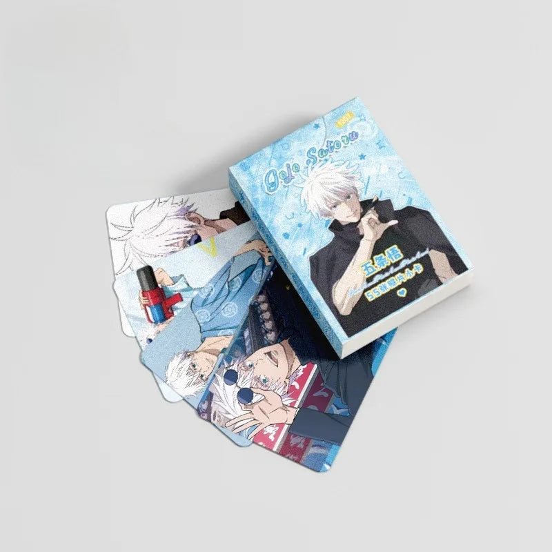 55pcs Jujutsu Kaisen Japanese Anime Laser Small Cards Games Postcards Message Photo Gift Fan Game Gojo Cards Collection