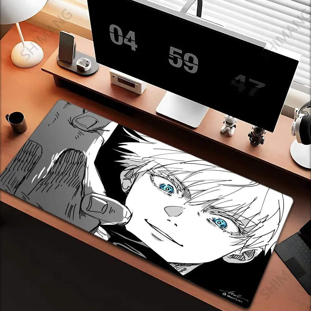 Anime Jujutsu Kaisen Mouse Pad Gojo Satoru Large Gaming Mousepad Gamer Company Keyboard Mouse Mats Computer Desk Mat Big Carpet