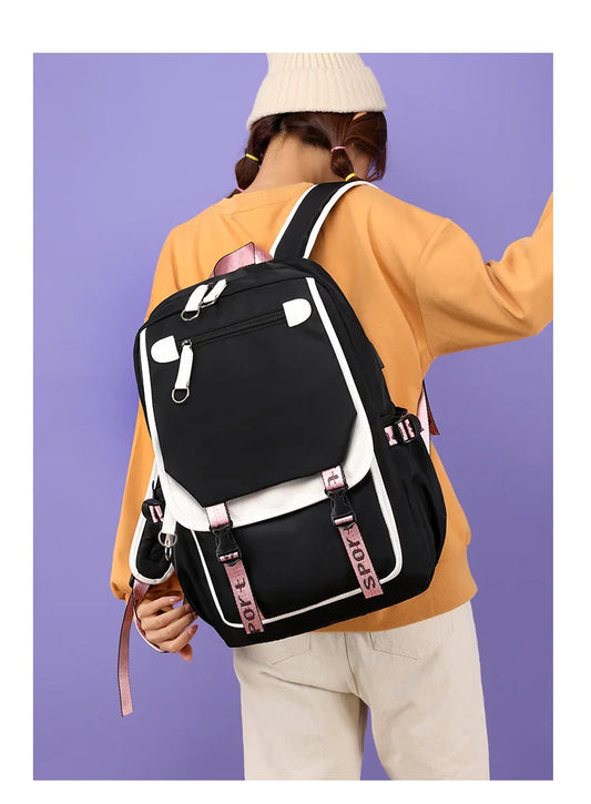 Sac à dos tendance avec fermeture éclair et port USB, motif dessin animé Satoru Gojo Harajuku, idéal pour l'extérieur et les adolescents