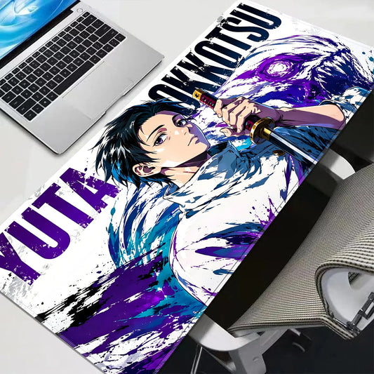 HD Anime Purple Mouse Pads Yuta Okkotsu Gaming Keyboard Rug Laptop Mousepad PC J-Jujutsu Kaisen Gamer Cabinet Extended Desk Mat
