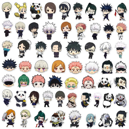 60Pcs Cartoon Cute Jujutsu Kaisen Stickers DIY Stickers Scrapbooking Phone Luggage Skateboard Waterproof Decals