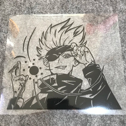 Jujutsu Kaisen Anime Peripherals Gojo Satoru Car Reflective Laser Stickers Motorcycle Computer Notebook Computer Case Stickers