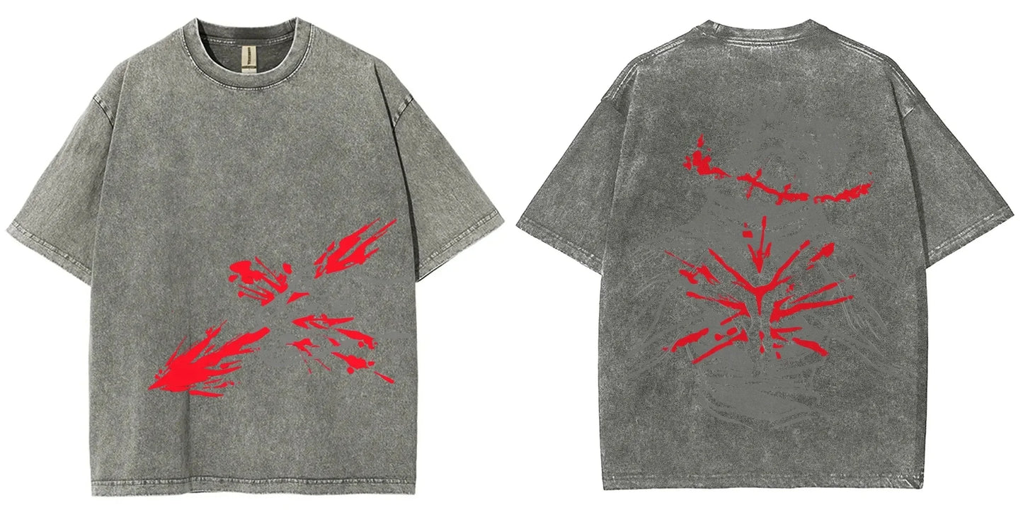 Vintage Jujutsu Kaisen CHOSO T-shirt Women's and Men's Anime Washed Cotton T Shirt Summer Harajuku Street Men Tops Clothing - Jujutsu Kaisen Merch - Free Shipping Buy Now