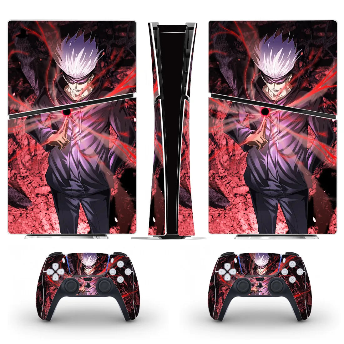 Anime Jujutsu Kaisen Gojo PS5 Slim Digital Skin Sticker Protector Decal Cover for Console Controller PS5 Slim Sticker Vinyl