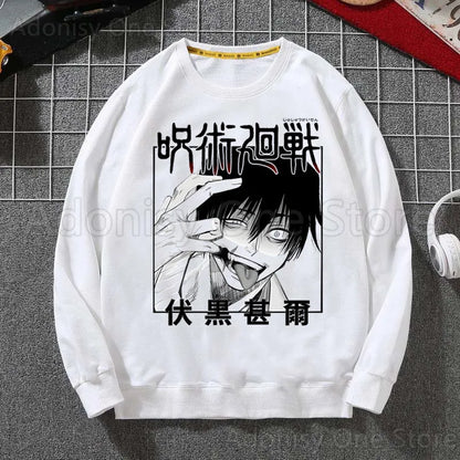 Toji Fushiguro Men Hoodie Men Pullover Sweatshirts Autumn Hip Hop Streetwear Hoodies Mens White Color Hoodie Male - Jujutsu Kaisen Merch - Free Shipping Buy Now