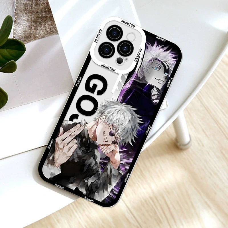 呪術廻戦 五条悟 コミックス ウルトラライト クリア 携帯ケース Samsung S25 S24 S23 S21 S20 Plus FE Note 20 カバー アニメファンダメンタル