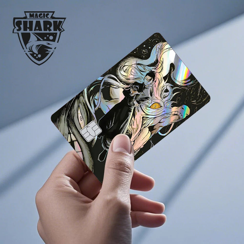 J-Jujutsu K-Kaisen Anime Laser Holographic Itadori Yuji Megumi Fushiguro Gojo Satoru Credit Debit Bank Card Sticker Film Skin
