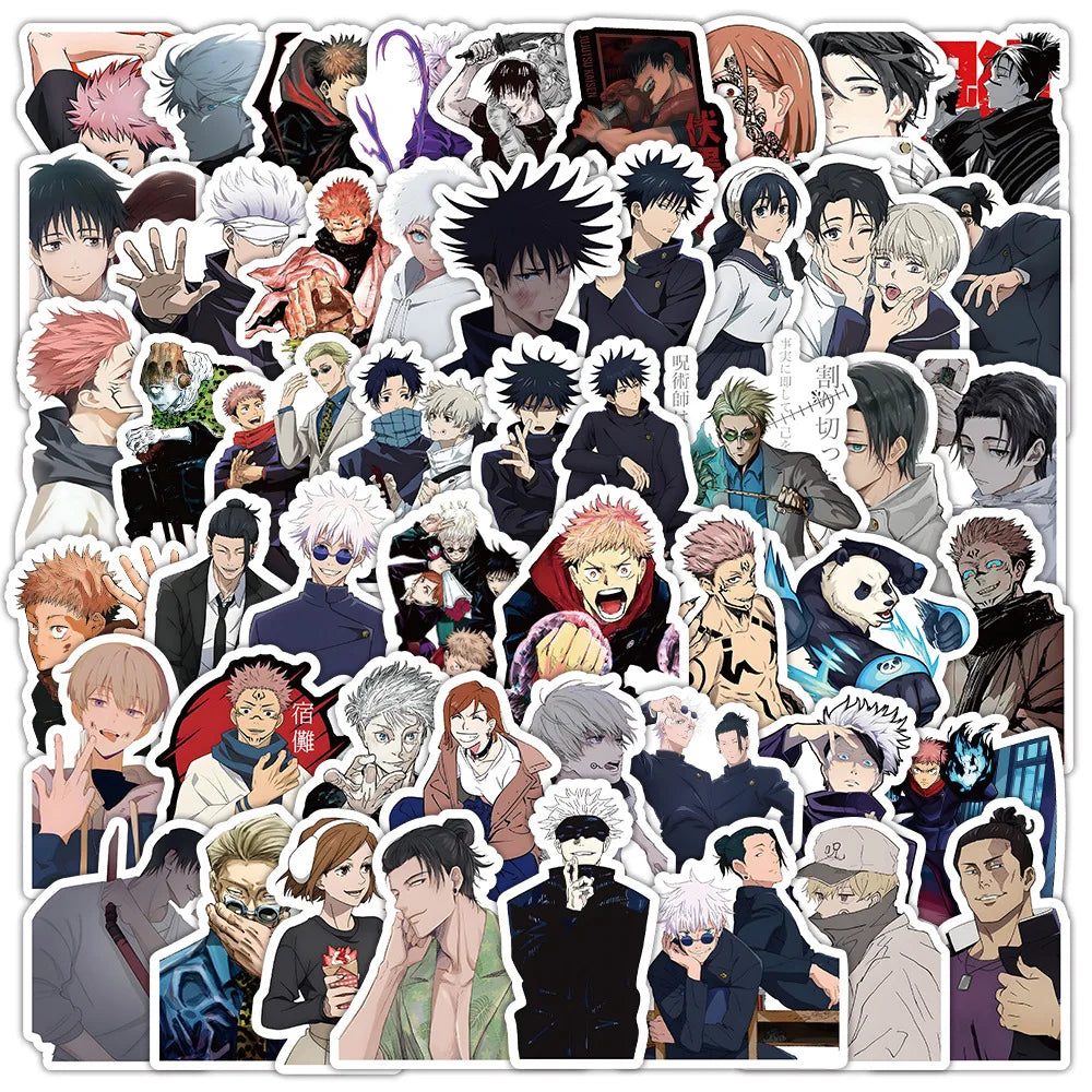 51-73pcs Set Jujutsu Kaisen Anime Itadori Yuji Gojo Satoru Geto Suguru Figures Cute Cartoon Diy Stickers Fans Peripheral Gift