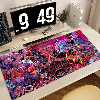 90x40CM Black Anime Jujutsu Kaisen Large Mouse Pad Ryomen Sukuna Xxl MousePads Pc Computer Gaming Accessories Non-slip Desk Mat