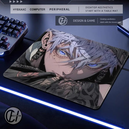 Gojo Satoru Small Gaming Mousepad Anime Jujutsu Kaisen Mouse Pad 500x500 Gamer Company Keyboard Mouse Mats Computer Desk Mat
