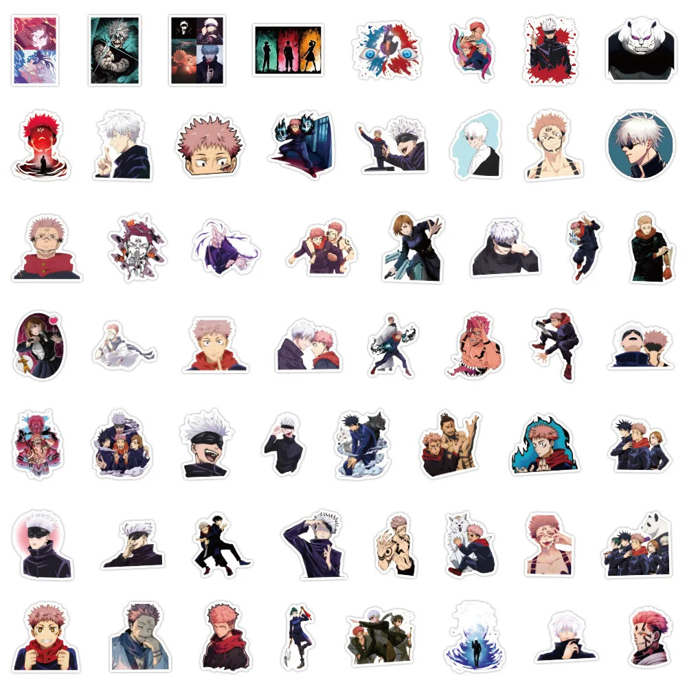 55PCS Jujutsu Kaisen Stickers Graffiti Stickers DIY Diary Phone Case Handmade Scrapbook Aesthetic Stickers