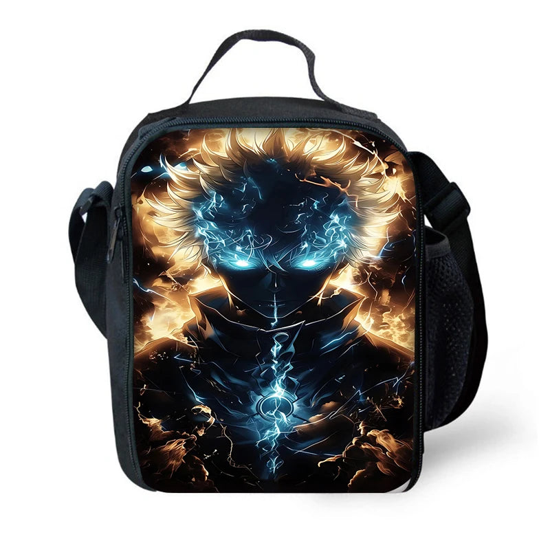 Sac à dos d'école Anime J-Jujutsu Kaisen pour enfant avec sacs à déjeuner, trousses à crayons, sacs d'école pour garçons et filles, meilleur cadeau